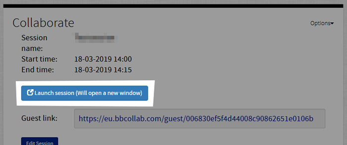 screenshot of myed showing launch session button