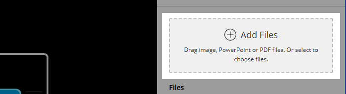 screenshot of collaborate showing location of add files area