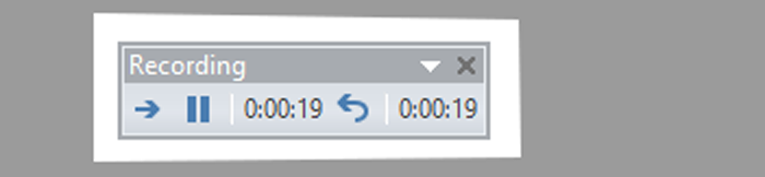 screenshot of powerpoint showing narration time dialog