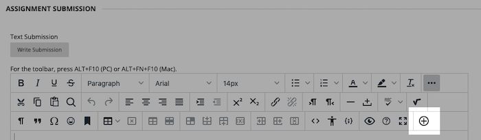 screenshot of learn showing location of plus button