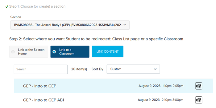 screenshot showing how to add a lecture recording link for media hopper replay