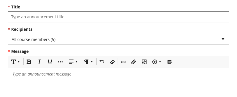 Learn announcement title, recipients and message view